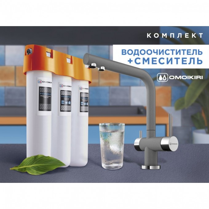 Комплект смеситель + фильтр OMOIKIRI NAGANO-PL-P + PURE DROP LITE 4064.8028P Комплект смеситель + фильтр OMOIKIRI NAGANO-PL-P + PURE DROP LITE 4064.8028P